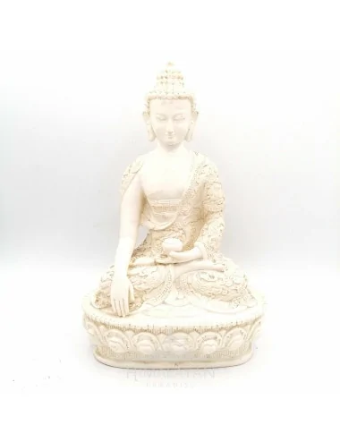 Estàtua Buda Shakyamuni amb pedestal Blanc | Himalayan Paradise