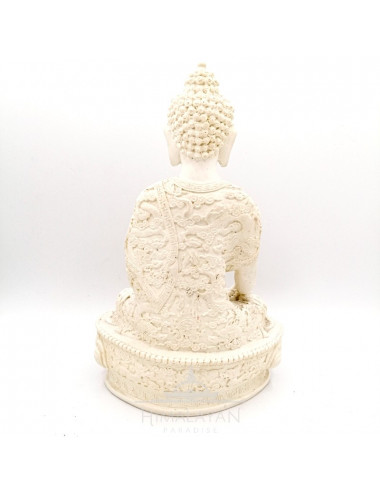 Estatua Buda Shakyamuni con pedestal Blanco | Himalayan Paradise