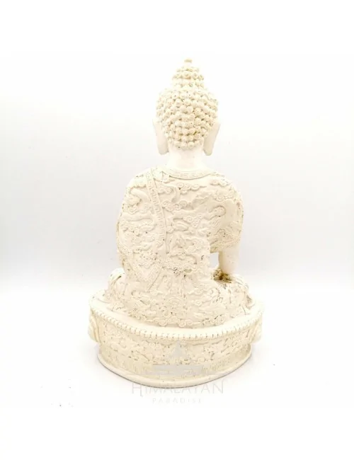 Estàtua Buda Shakyamuni amb pedestal Blanc | Himalayan Paradise