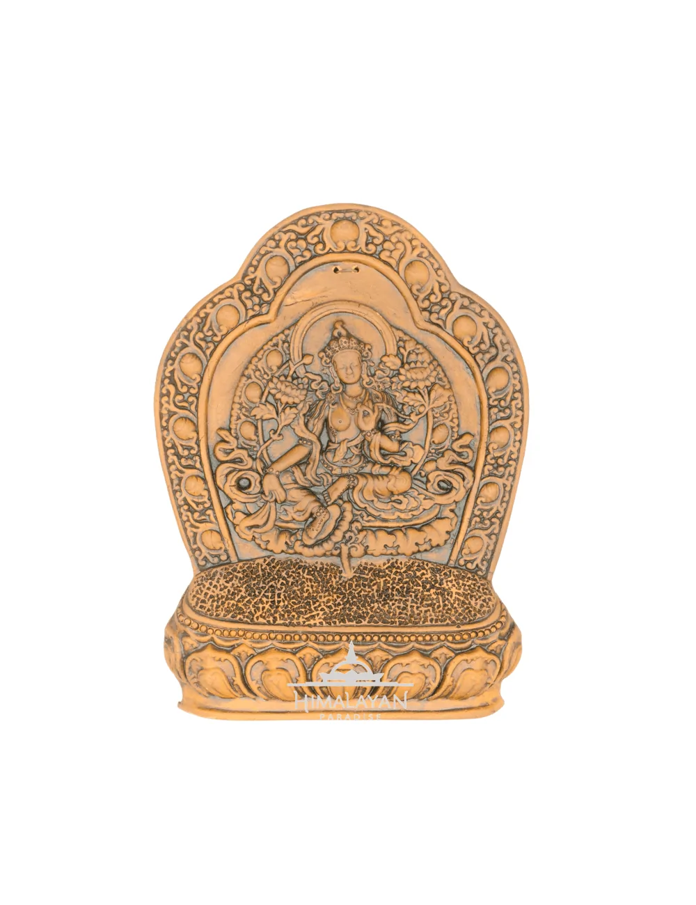 Panel de cerámica de Tara Verde sobre un loto I Himalayan Paradise