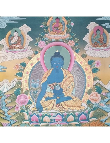 Thangka tibetano del Buda de la Medicina | Himalayan Paradise