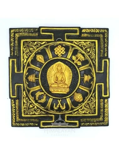 Panel Mandala de Buda y Símbolos Auspiciosos I Himalayan Paradise