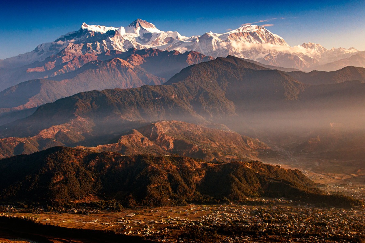 Panorama de los valles de Nepal